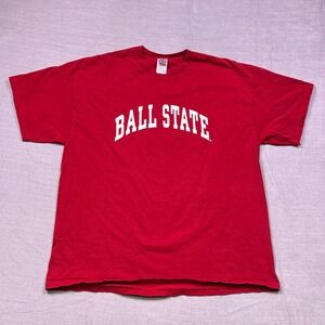 Ball State Cardinals Red T Shirt‎ Mens XL Delta Magnum Weight Knit USA